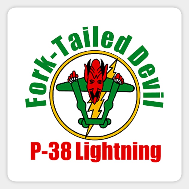 Fork-Tailed Devil P-38 Lightning Sticker by P-38 Lightning